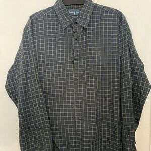 Ralph Lauren Men's Navy and Lime Check Shirt